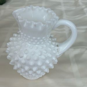 Fenton white milk pitcher 5”